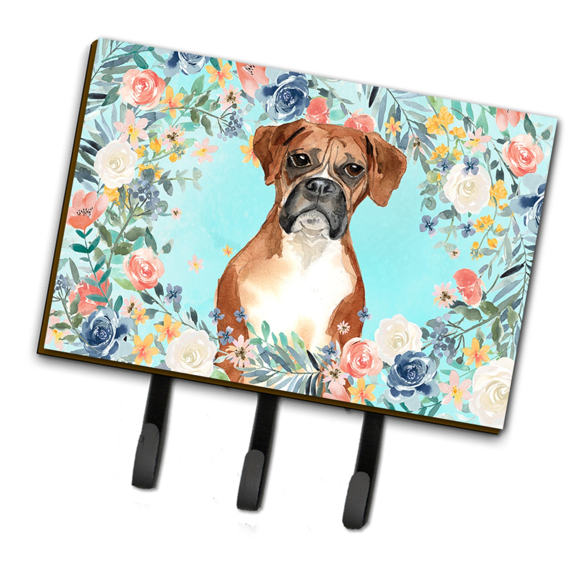Caroline'S Treasures Boxer Leash Or Key Holder Hooks, Multicolor